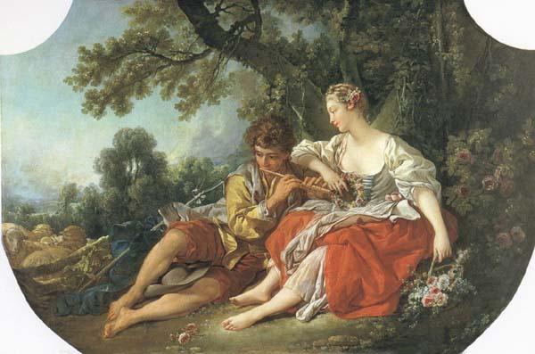 Francois Boucher Shepherd Piping to a Shepherdess